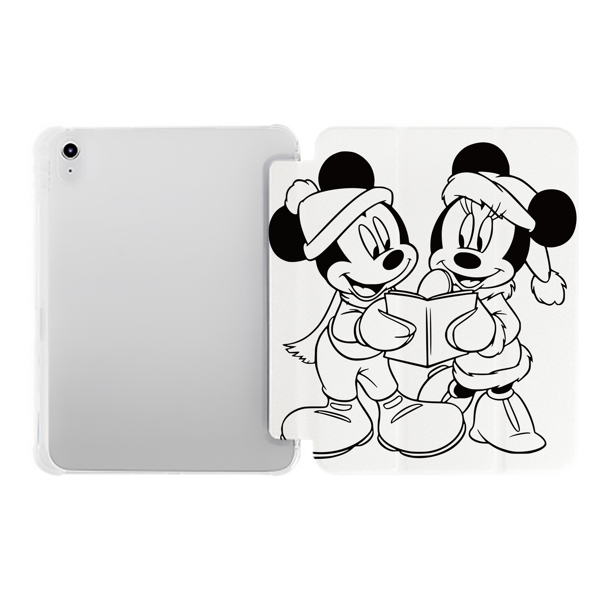 （画像用） ミッキーマウス Mickey Mouse IPad ケース ペン収納付き 三つ折りスタンド PUレザー×シリコン 対応機種9.5/10.5/10.9インチ